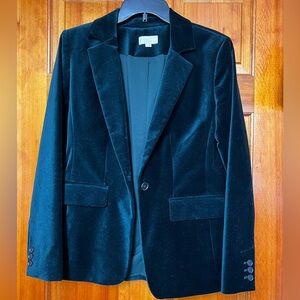 LOFT Forest Green Velvet Blazer